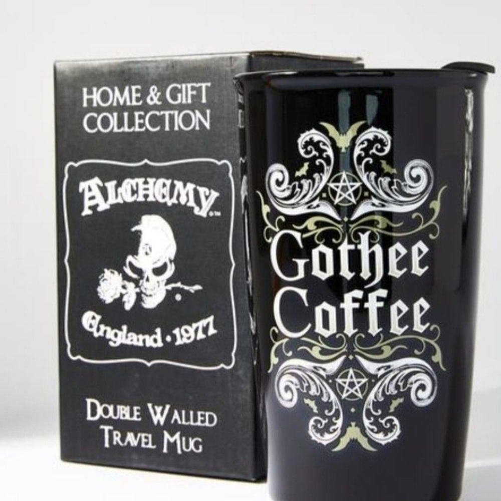 ✅New Alchemy England Gothee Coffee Tumbler 🖤